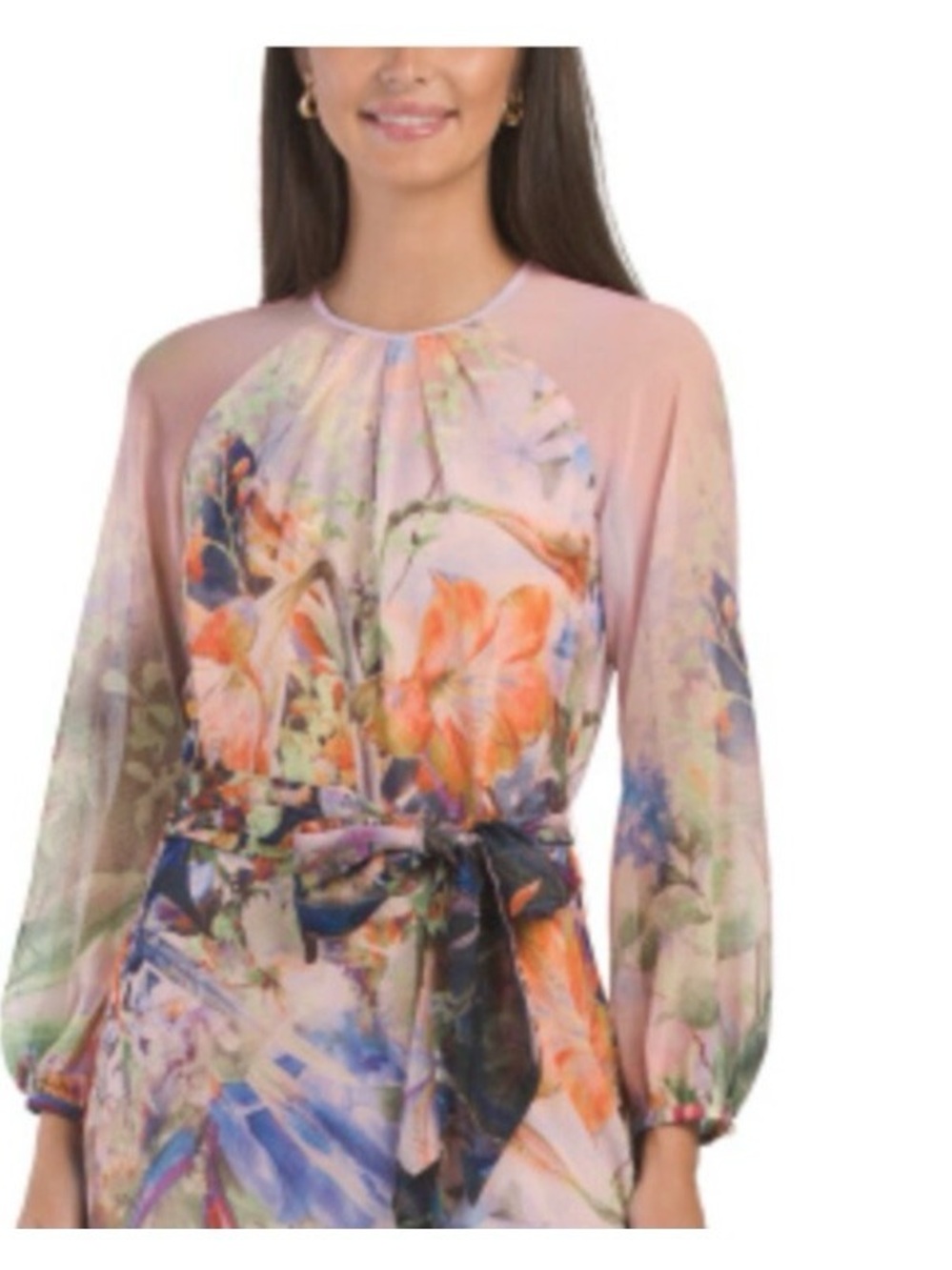 Teri Jon floral chiffon gown